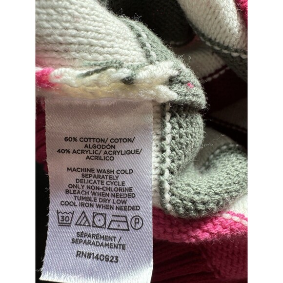 Loft Women’s Petite Striped Honeycomb Stitch Holiday Winter Sweater Size MP - Picture 4 of 7